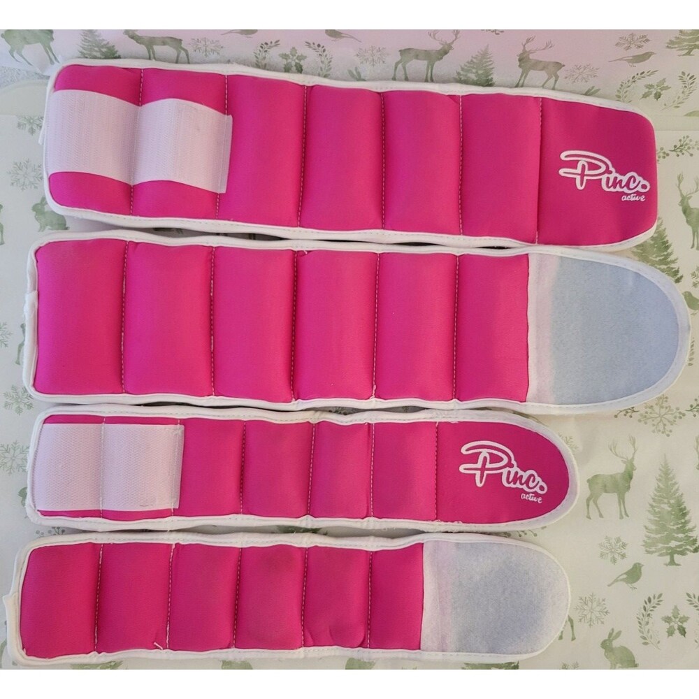 Pinc. Active Padded Adjustable Wrist & Ankle Weight Set Pink 2lb & 0.5lb 4pc